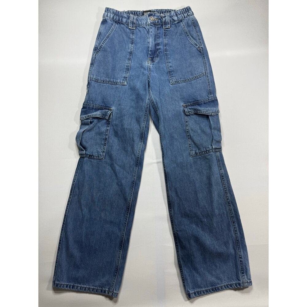 BDG Urban Outfitters Women's Elastic Waist Cargo Blue Denim Skate Jean - 28x30